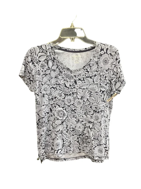 women's T-shirts for layeringFloral Print Top Short Sleeve Basic Croft And Barrow, Size S