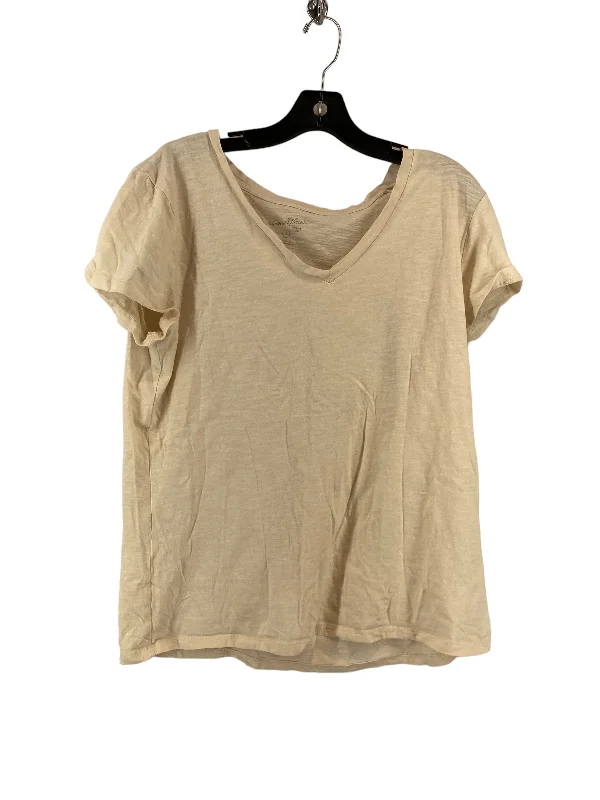 women's T-shirts with sustainable productionCream Top Short Sleeve Basic Universal Thread, Size Xl