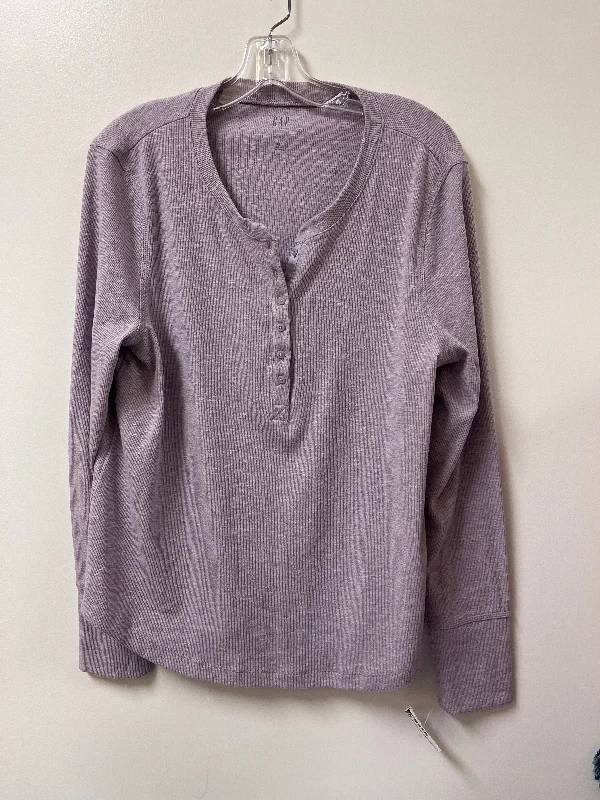 women's long sleeve tops with loose fitsTop Long Sleeve By Gap In Purple, Size: Xl