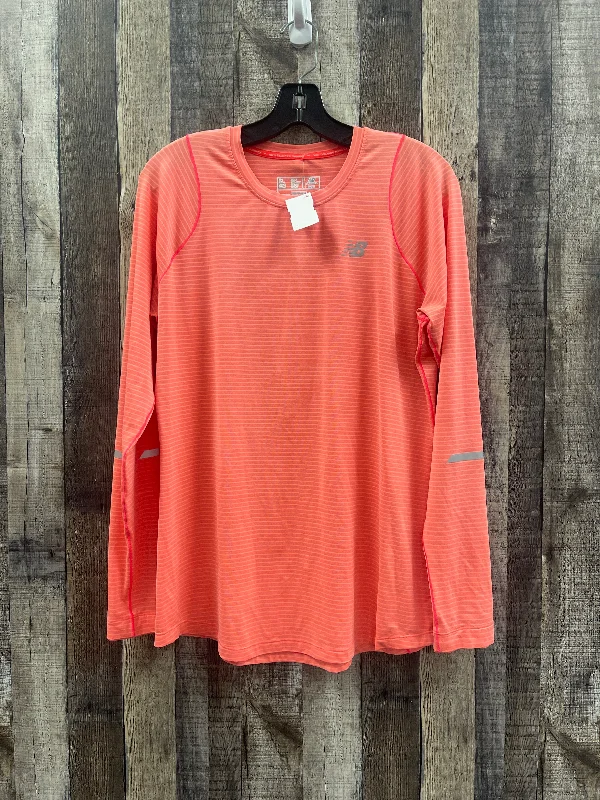 cozy and stylish women's long sleeve topsTop Long Sleeve By New Balance In Orange, Size: L