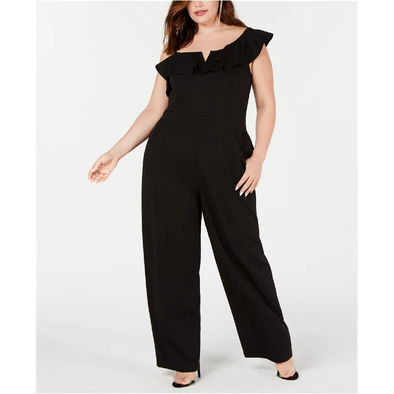 women's jumpsuits for fallTeeze Me Womens Ruffle Jumpsuit, Black, 18