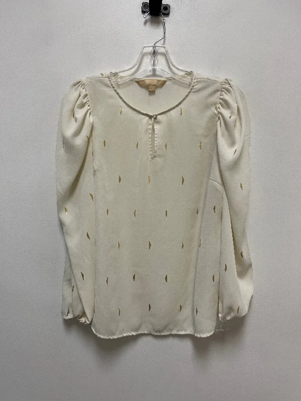 women's long sleeve tops with polka dotsTop Long Sleeve By Clothes Mentor In Cream, Size: S