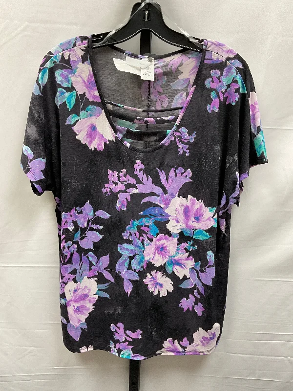 women's T-shirts for summerFloral Print Top Short Sleeve Honeyme, Size M