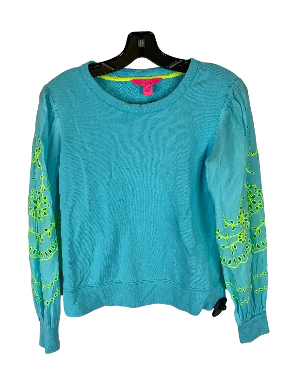 women's long sleeve tops with minimalist aestheticsTop Long Sleeve Designer By Lilly Pulitzer In Blue, Size: Xxs