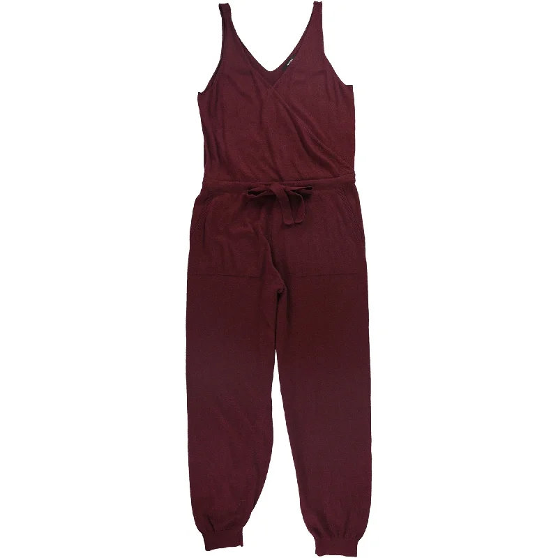 women's jumpsuits for all-day comfortAlfani Womens Tie-Front Jumpsuit, Red, Medium