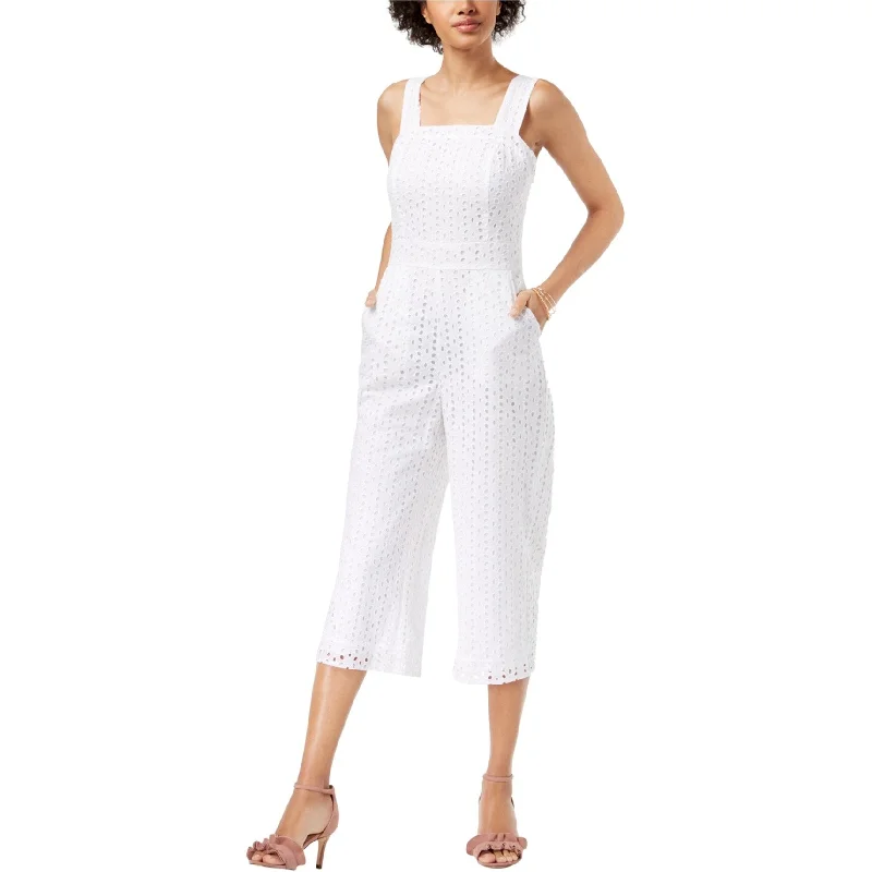 women's jumpsuits for gym sessionsmaison Jules Womens Eyelet Jumpsuit, White, 8