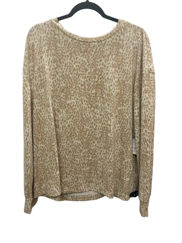 women's long sleeve tops with ethical sourcingTop Long Sleeve By Time And Tru In Animal Print, Size: 2x