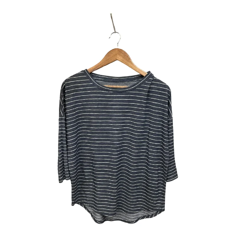 women's long sleeve tops with rufflesTop Long Sleeve Basic By Gap In Striped Pattern, Size: S