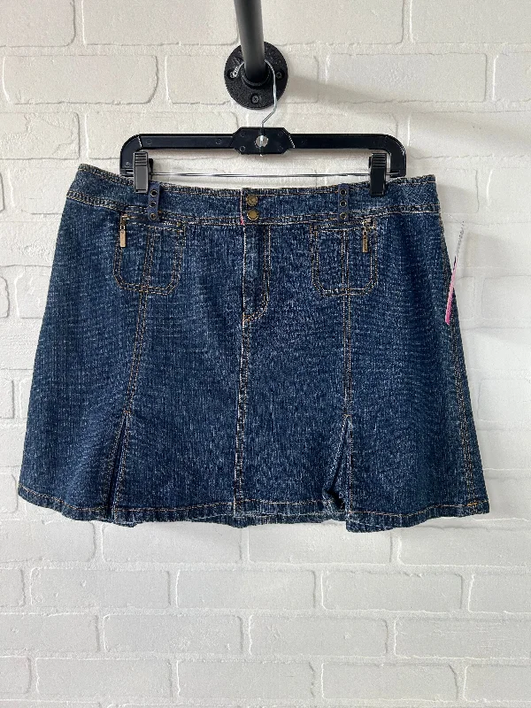 women's crochet skirtsSkirt Mini & Short By Bandolino In Blue Denim, Size: 16