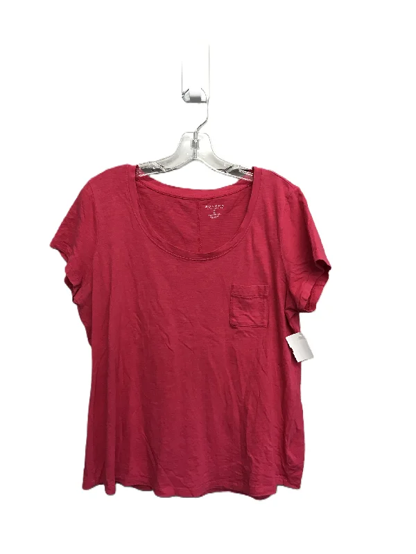 colorful women's T-shirtsPink Top Short Sleeve Basic By Sonoma, Size: L