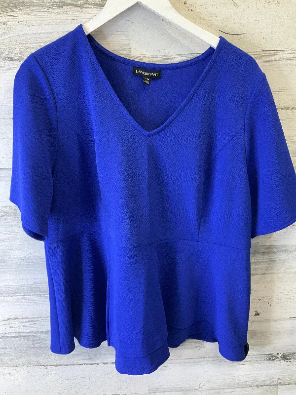 women's T-shirts with fitted designsBlue Top Short Sleeve Lane Bryant, Size 1x