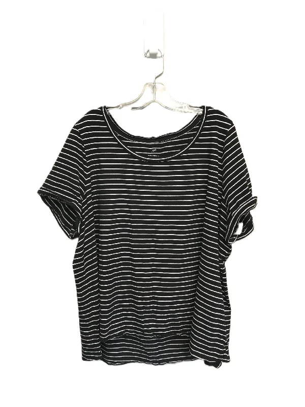 women's T-shirts with artistic printsStriped Pattern Top Short Sleeve Basic By J. Jill, Size: 3x