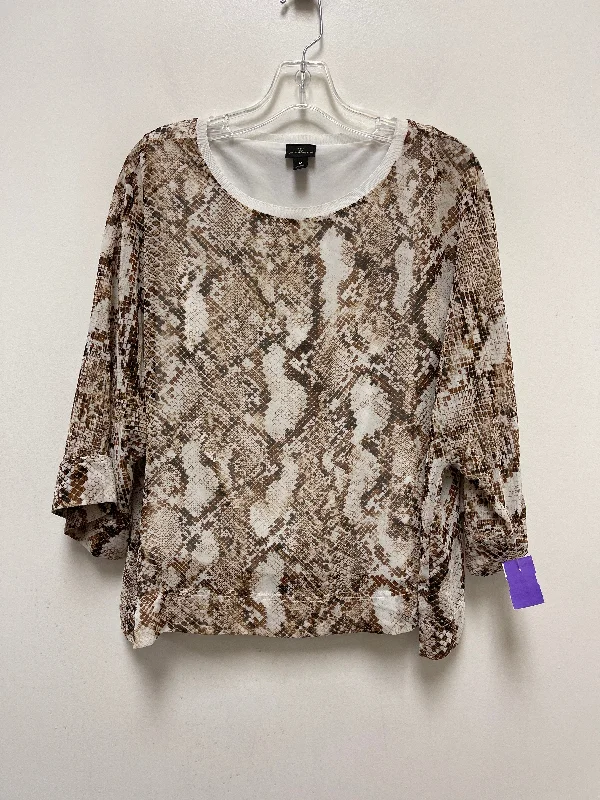 women's T-shirts with petite sizingSnakeskin Print Top Short Sleeve Worthington, Size M