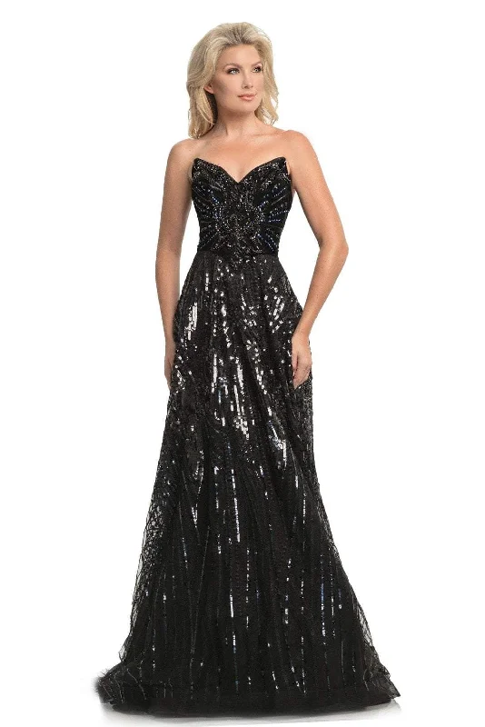 women's designer dressesJohnathan Kayne - Beaded Velvet Sequin Evening Dress 9014SC