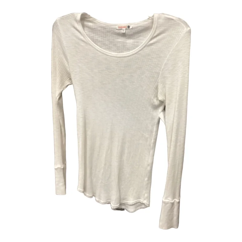 women's long sleeve tops with cold-shoulder designsTop Long Sleeve Basic By Sundry In White, Size: Xs