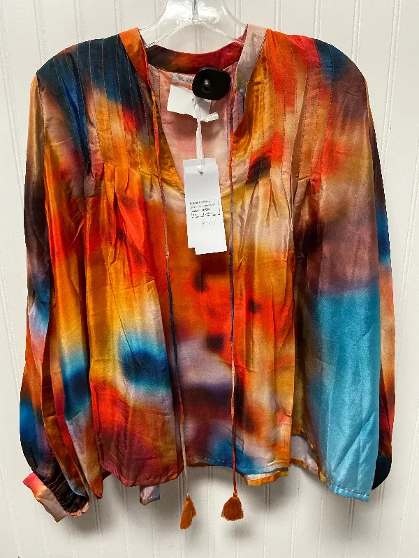 women's long sleeve tops with high necksTop Long Sleeve By Cma In Tie Dye Print, Size: S