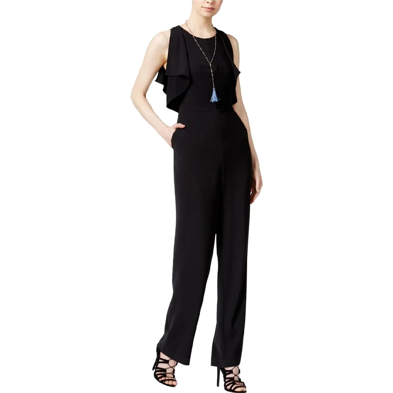 women's vintage jumpsuitsRachel Roy Womens Ruffled Jumpsuit, Black, 6