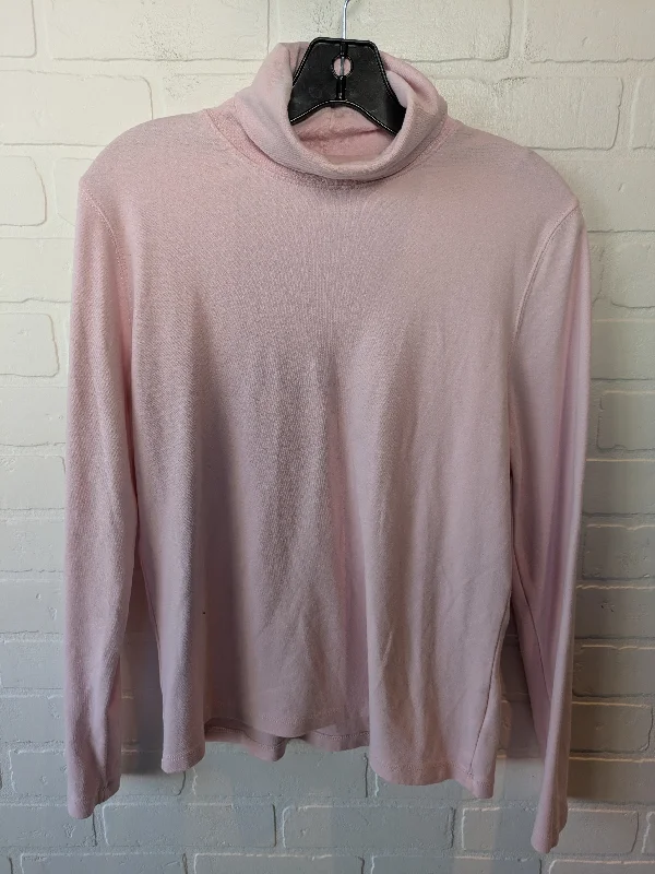 women's long sleeve tops made of cashmereTop Long Sleeve Basic By St Johns Bay In Pink, Size: L