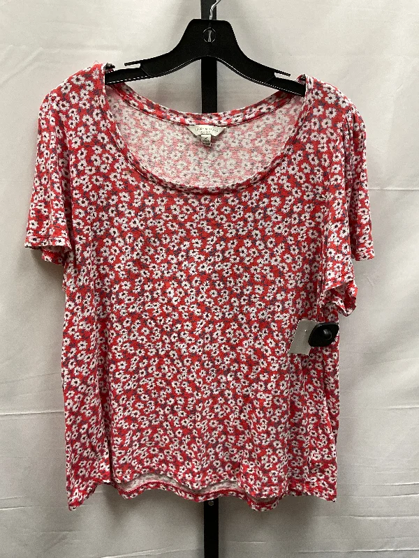 women's T-shirts with graphic designsFloral Print Top Short Sleeve Lucky Brand, Size L