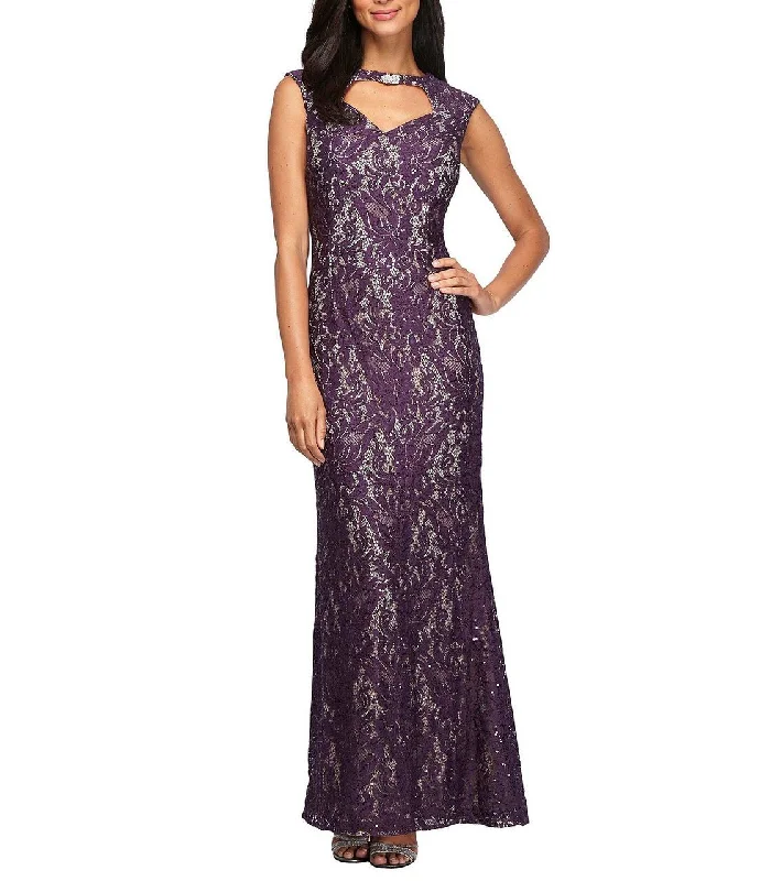 women's bridesmaid dressesAlex Evenings - Keyhole Front Laced Throughout Evening Dress 1121596SC