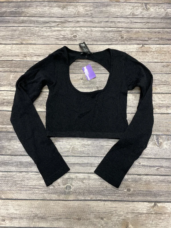 women's long sleeve tops with vintage stylesTop Long Sleeve By Zara In Black, Size: S