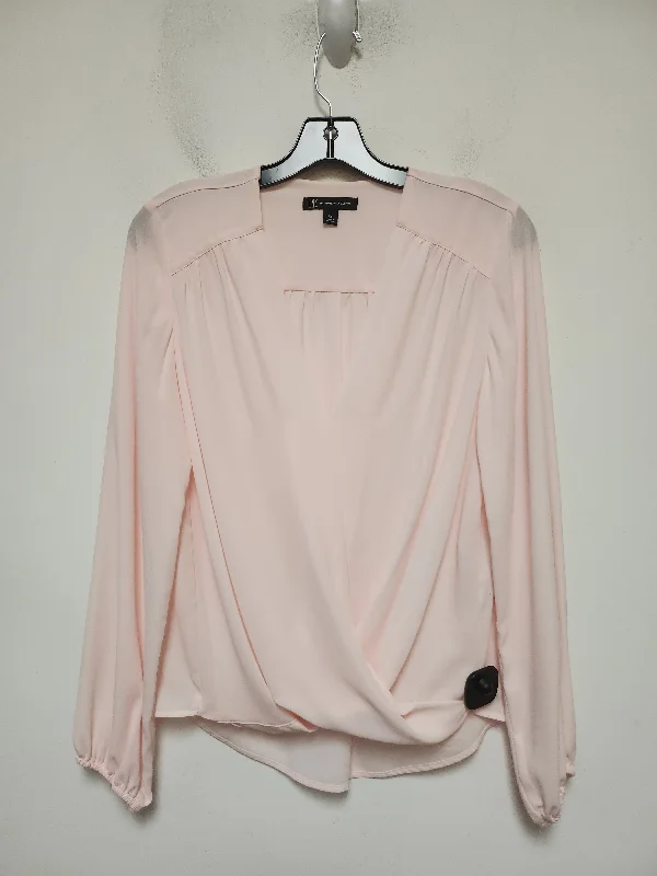 women's long sleeve tops with stretchable fabricTop Long Sleeve By Inc In Pink, Size: Xs