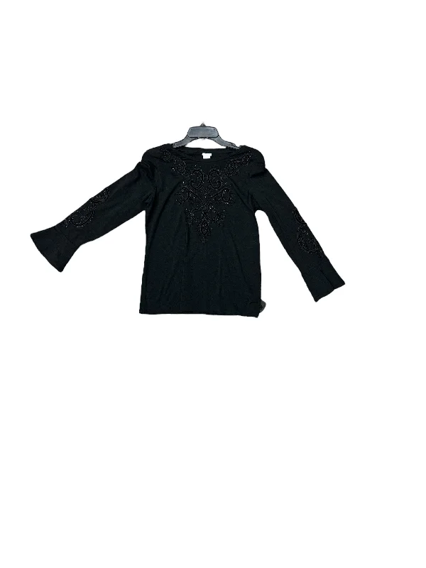 women's long sleeve tops with wrinkle-resistant fabricTop Long Sleeve By Chicos In Black, Size: S