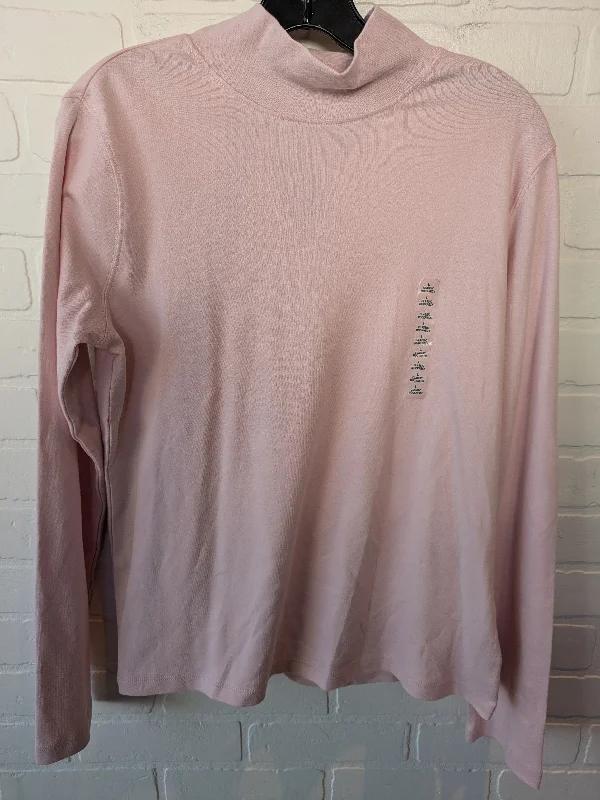 women's long sleeve tops made of woolTop Long Sleeve Basic By St Johns Bay In Pink, Size: L