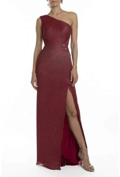 women's bespoke dressesTerani Couture - 1911E9610SC Asymmertical Glitter Sheath Evening Dress