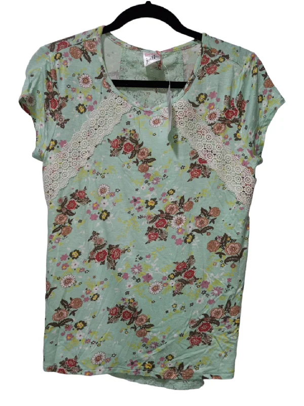 women's T-shirts with eco-friendly fabricFloral Print Top Short Sleeve Belle Du Jour, Size M