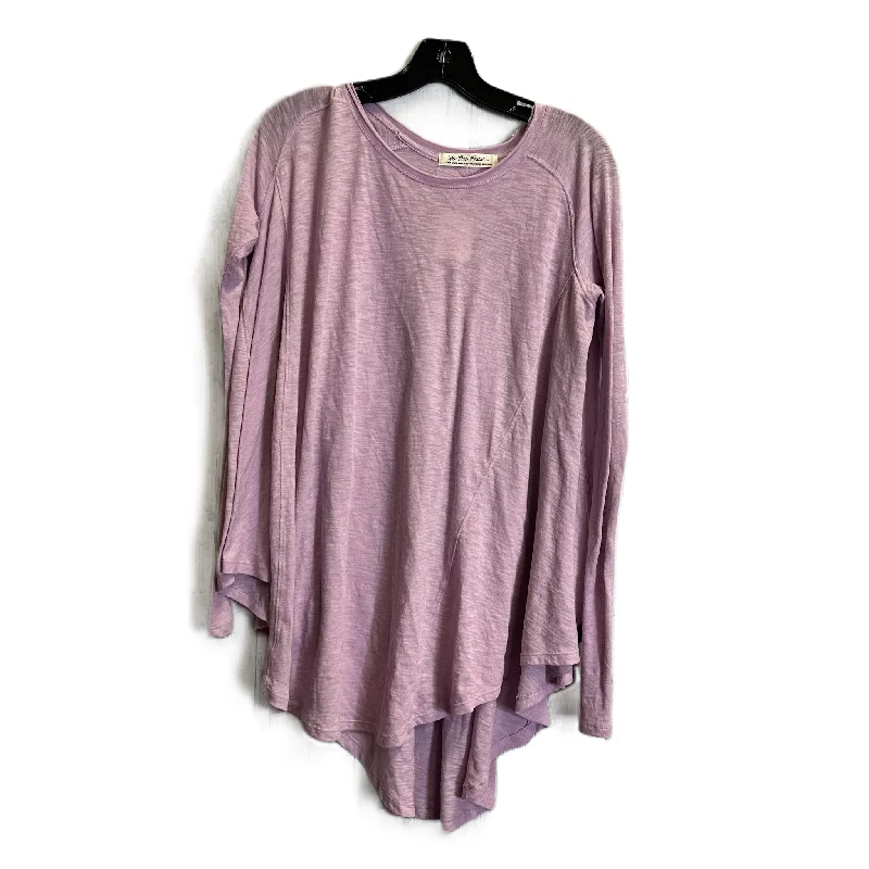 women's long sleeve tops with high-low hemlinesTop Long Sleeve By We The Free In Purple, Size: Xs