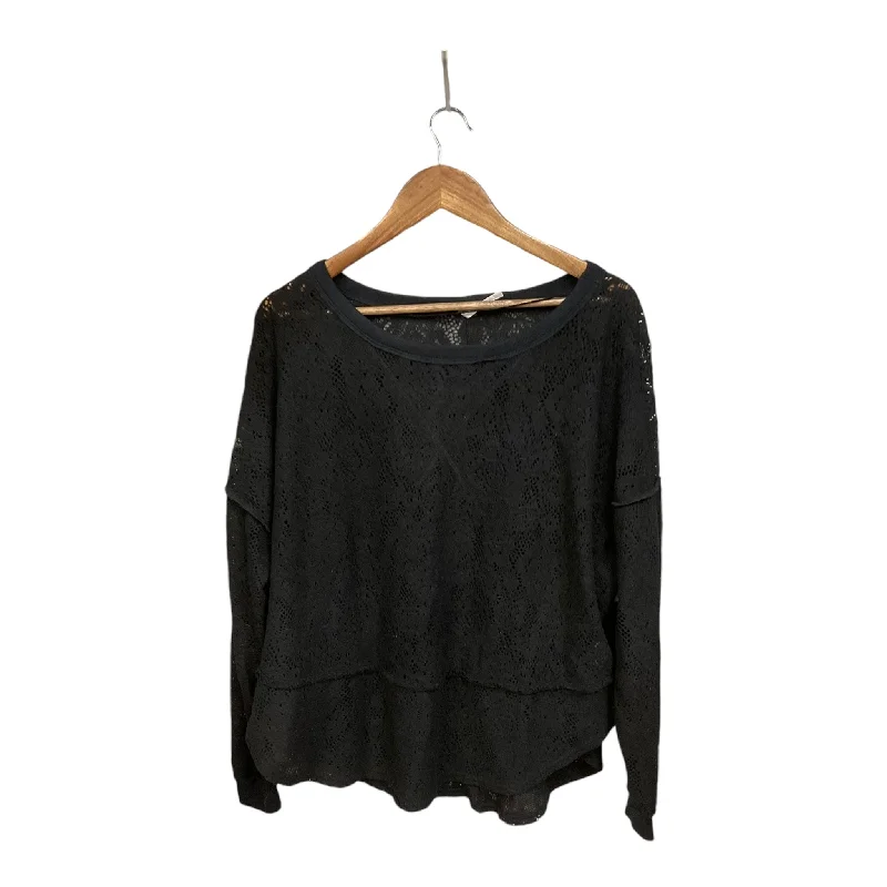 women's long sleeve tops with wrinkle-resistant fabricTop Long Sleeve By Free People In Black, Size: S