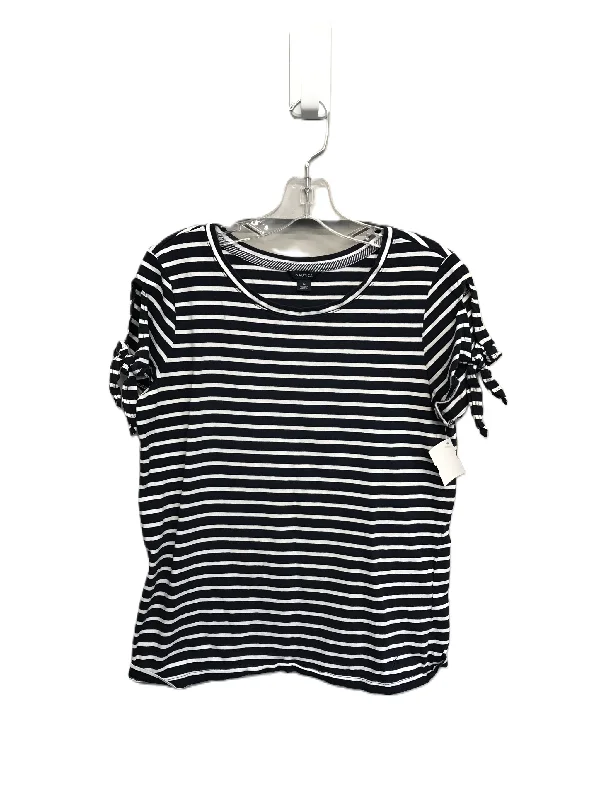 affordable women's T-shirtsStriped Pattern Top Short Sleeve By Nautica, Size: M