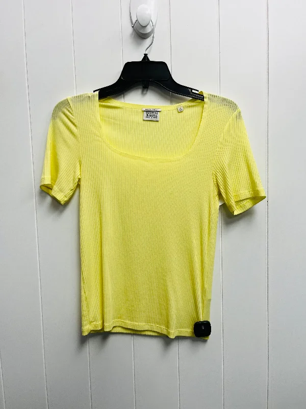 women's T-shirts with button-down frontsYellow Top Short Sleeve Basic Scotch & Soda, Size Xs