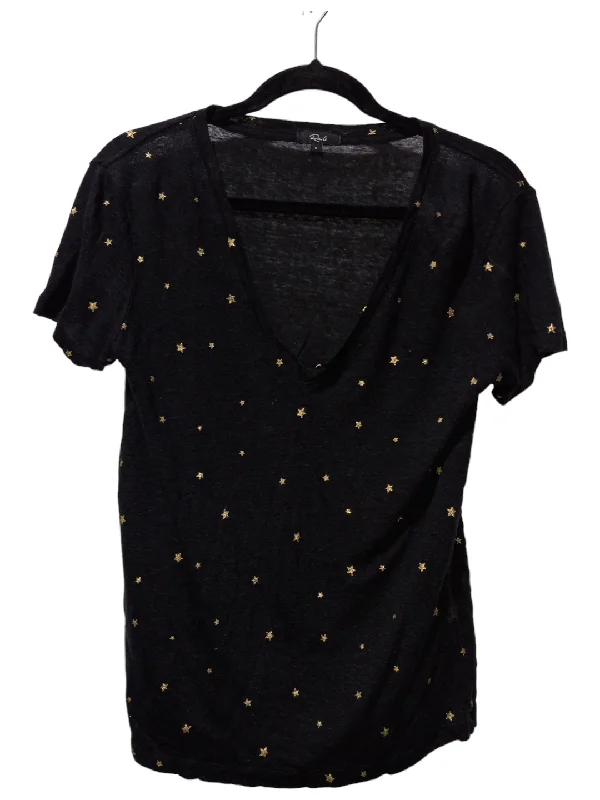 women's T-shirts with sustainable productionBlack & Gold Top Short Sleeve Rails, Size S