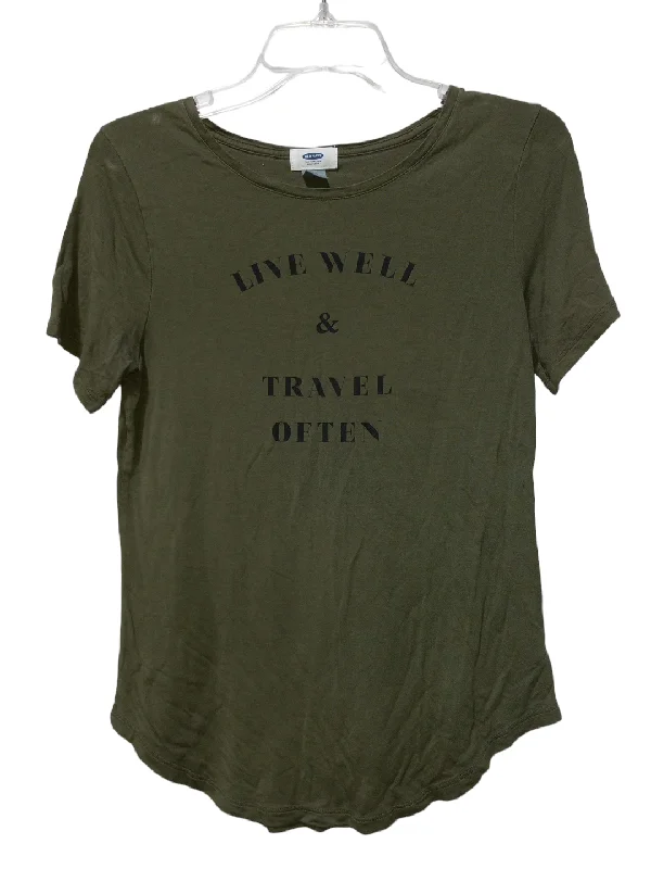 women's T-shirts with cropped lengthsGreen Top Short Sleeve Old Navy, Size S