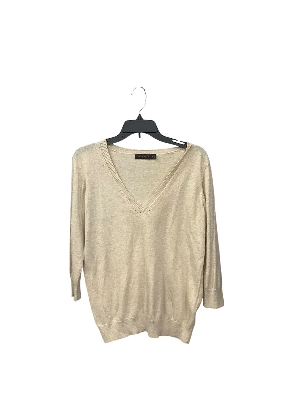 women's long sleeve tops for the officeTop Long Sleeve By Limited In Beige, Size: Xl