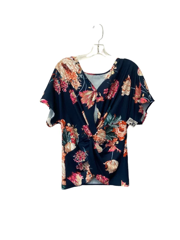 women's T-shirts with minimalist aestheticsFloral Print Top Short Sleeve Clothes Mentor, Size S