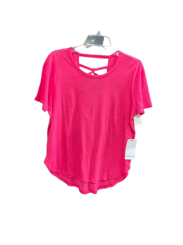 women's T-shirts with scoop necksPink Top Short Sleeve Basic Clothes Mentor, Size S