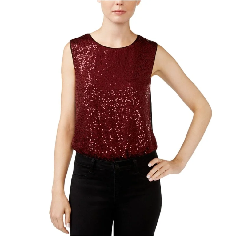 women's cropped jumpsuitsRachel Roy Womens Sequined Bodysuit Jumpsuit, Red, Medium