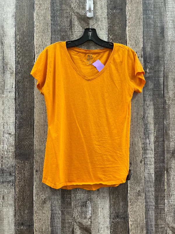 women's T-shirts with international branding.Orange Top Short Sleeve Basic Ny Collection, Size S