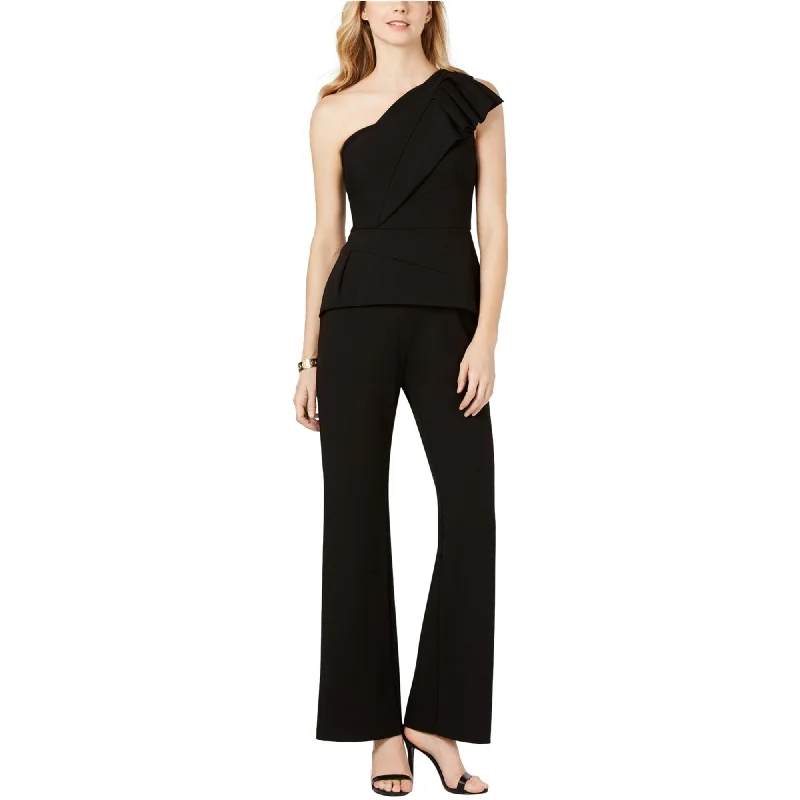 women's jumpsuits for cozy daysAdrianna Papell Womens Peplum Jumpsuit, Black, 0