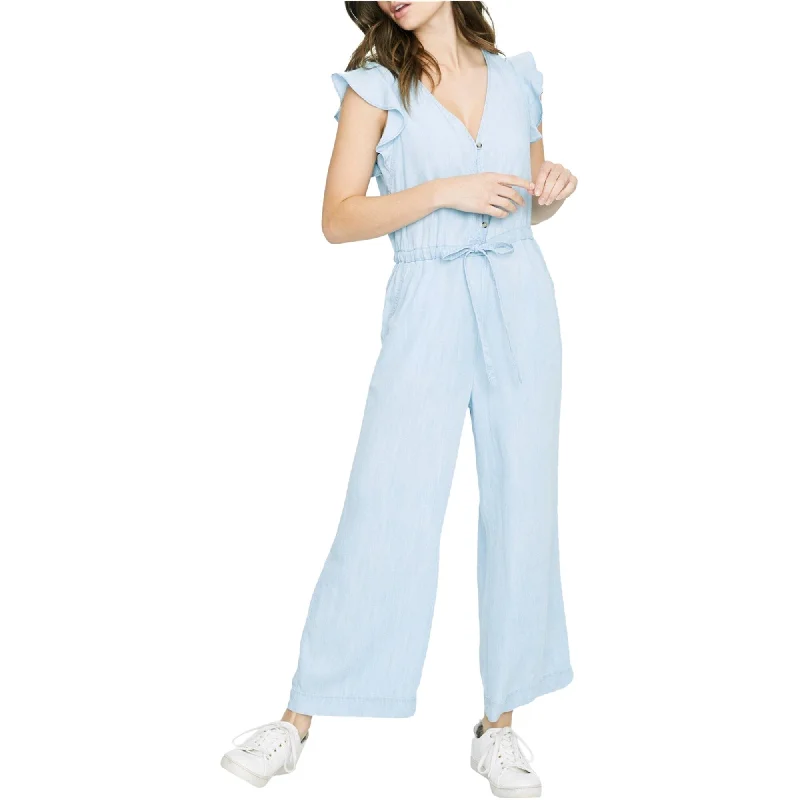 women's jumpsuits for bohemian chicSanctuary Clothing Womens Flutter Jumpsuit, Blue, Medium