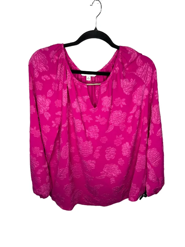 women's long sleeve tops for yoga sessionsTop Long Sleeve By The Pioneer Woman In Pink, Size: L