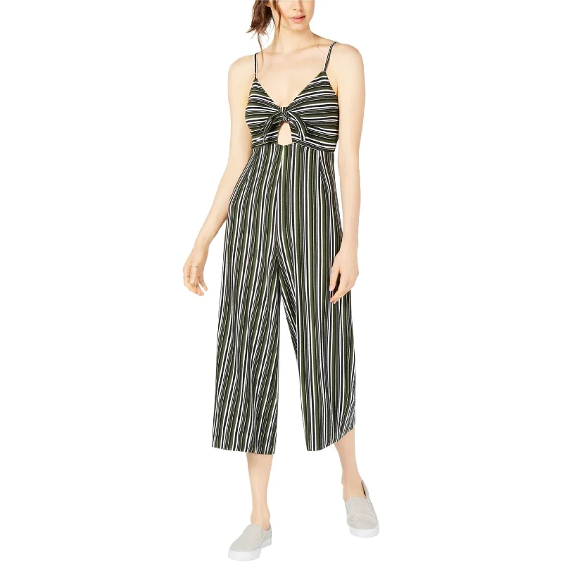 women's jumpsuits for laid-back looksProject 28 Womens Tie Front Striped Jumpsuit