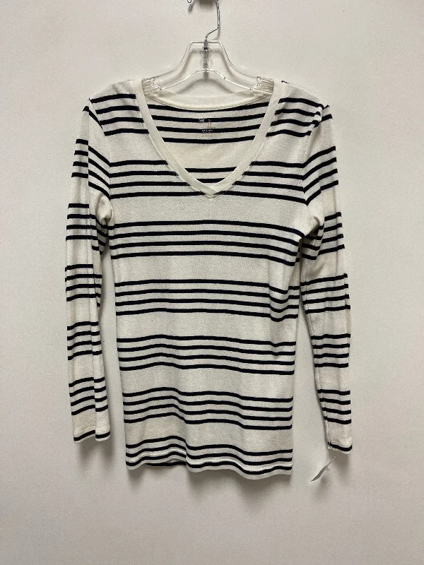 women's long sleeve tops with exclusive collaborationsTop Long Sleeve By Gap In Striped Pattern, Size: S