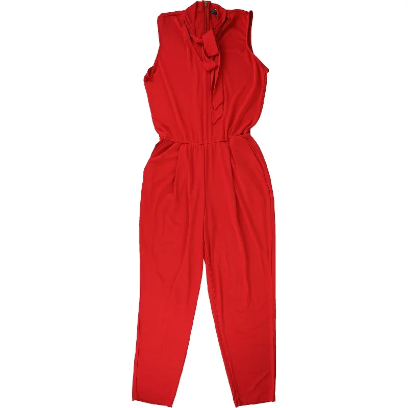 women's fitted jumpsuitsRalph Lauren Womens Tie Neck Jumpsuit