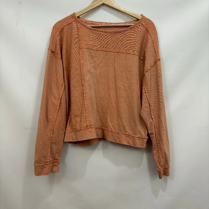 affordable women's long sleeve topsTop Long Sleeve By Pilcro In Orange, Size: S