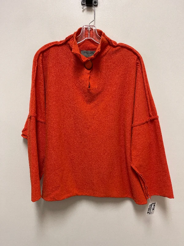 women's long sleeve tops with wrinkle-resistant fabricTop Long Sleeve By Clothes Mentor In Orange, Size: M