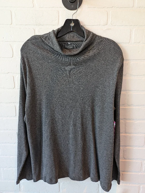 women's long sleeve tops with plus-size optionsTop Long Sleeve Basic By Talbots In Grey, Size: 1x